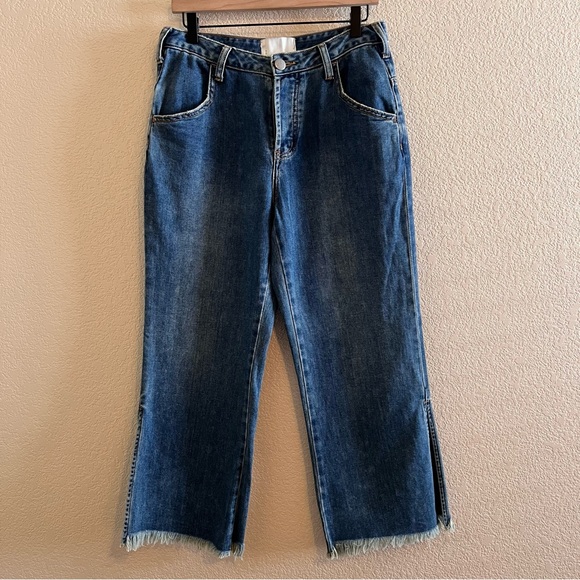 One Teaspoon Libertines High Waist Wide Leg Cropped Jeans Size 28 - Picture 1 of 11